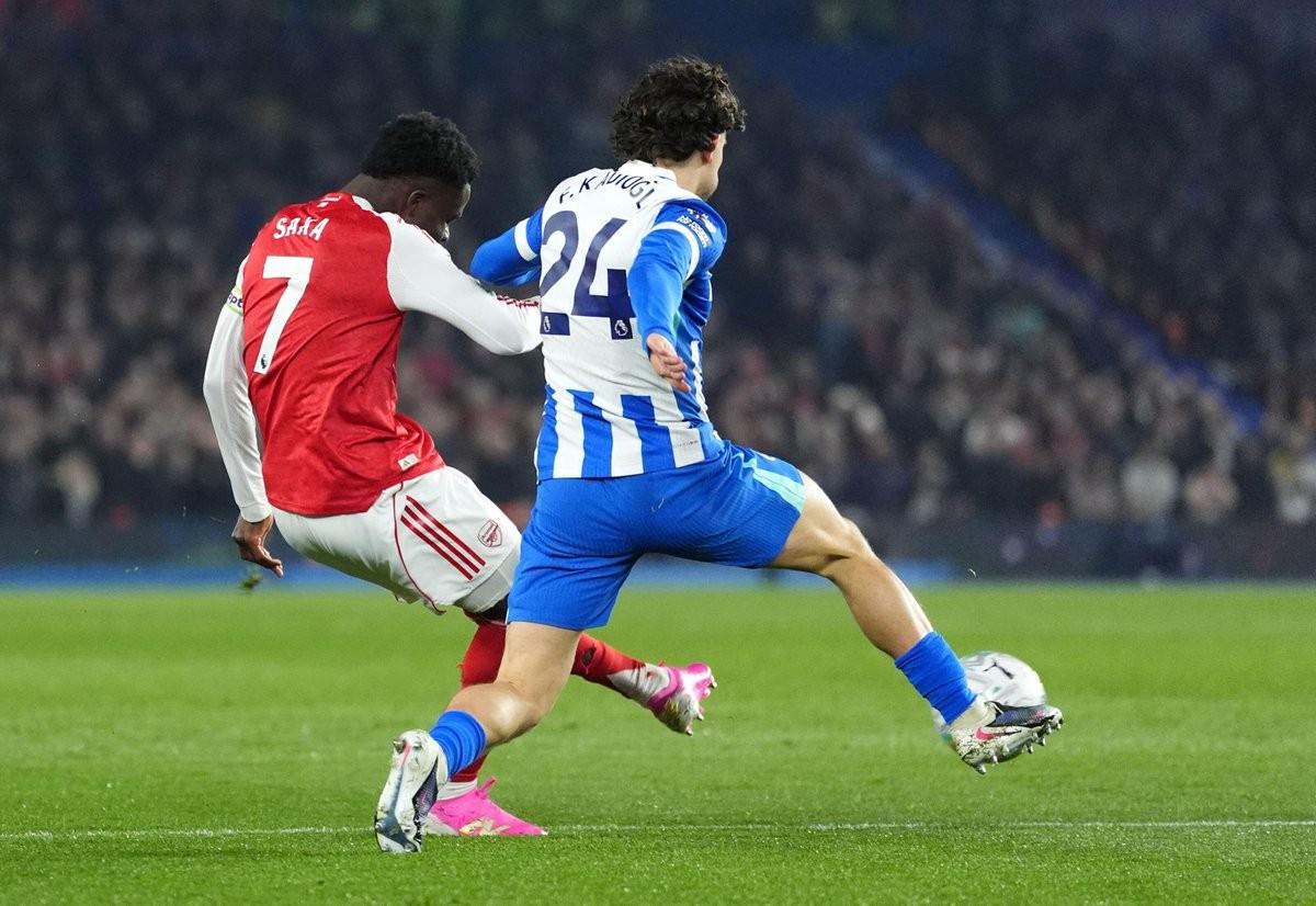 u8国际-3球4助攻，萨卡生涯英超对阵布莱顿造7球所有对手第三多